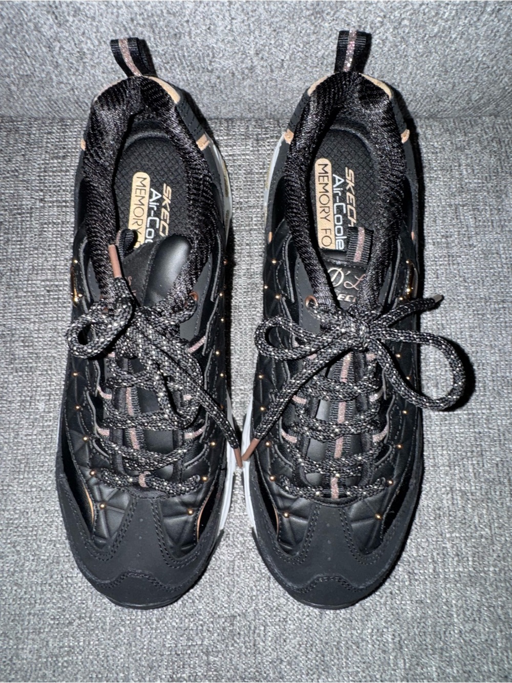 Skechers Black with Gold Accent Women's Sneakers